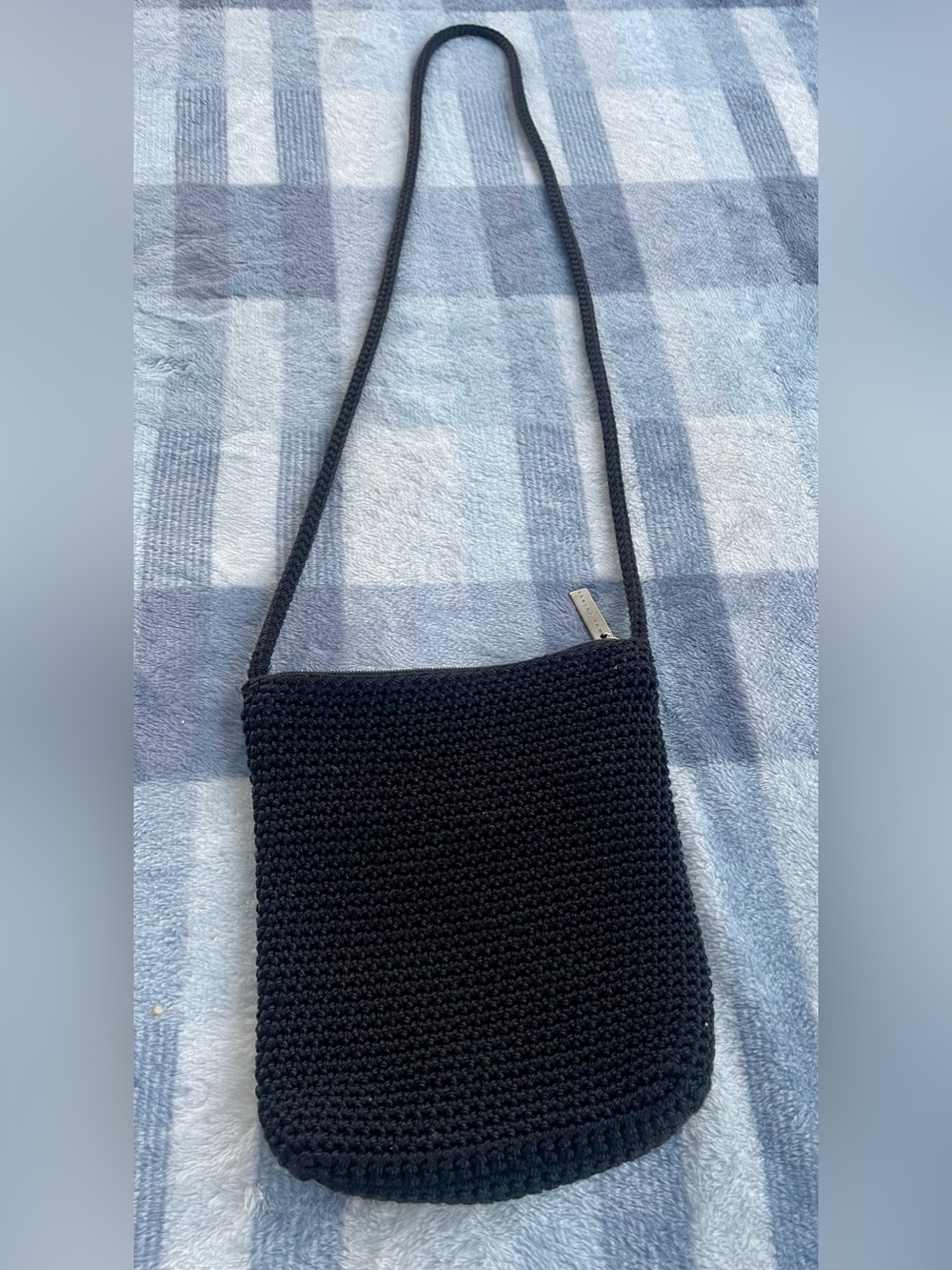 Gently loved The Sak brand Black Crochet Crossbody Bag - Women